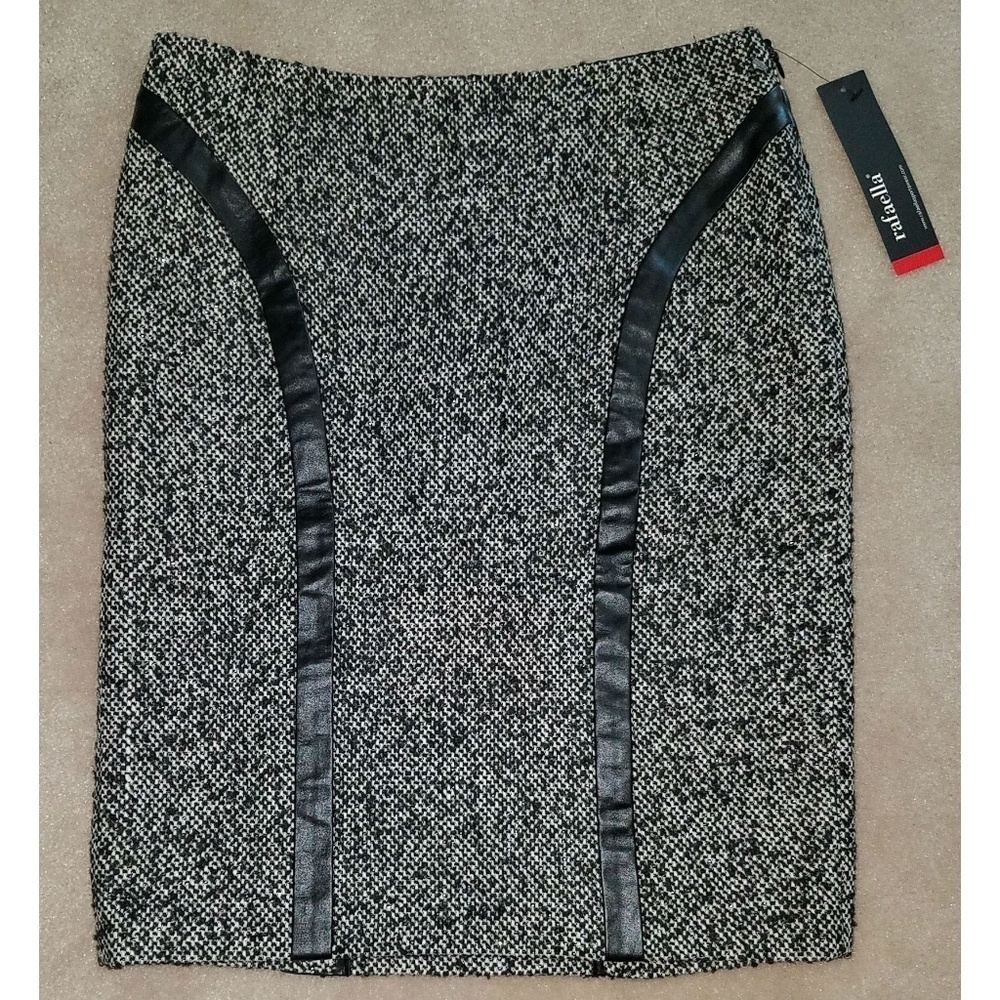 NWT Rafaella Black White Skirt Size 4 Career Lined Retail $65